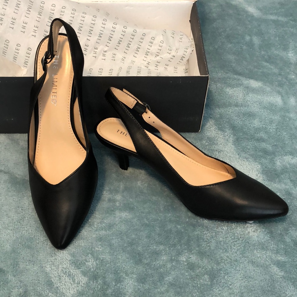 The Limited NWT navy leather heels